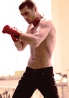 Muscular Male Punching